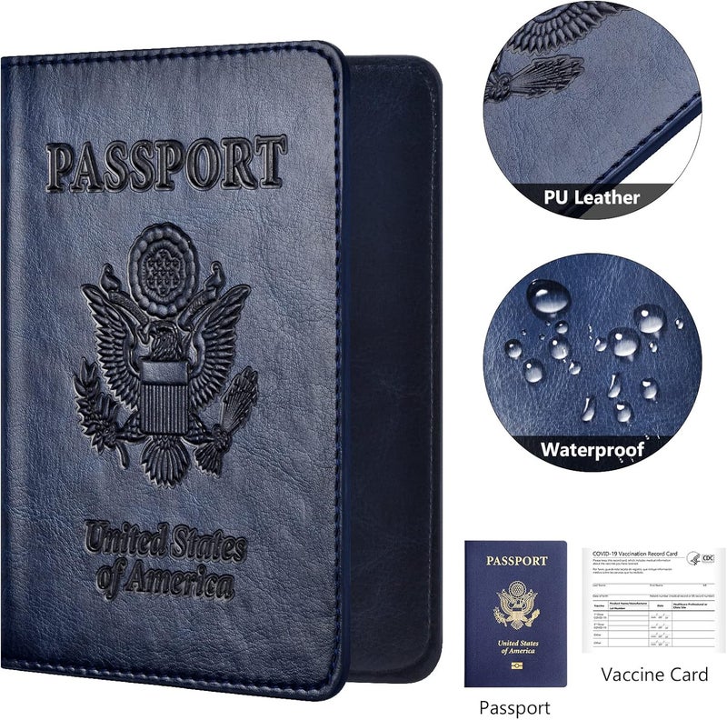 Eoehro Passport Holder for Travel Essentials-2Pack, Passport Wallet Cover Case for Travel Must Haves Accessories,Passport Book Holders for Women and Men - Image 3